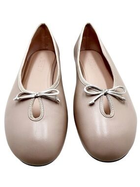 🆕{J. Crew} Andi Keyhole Leather Ballet Bow Flats